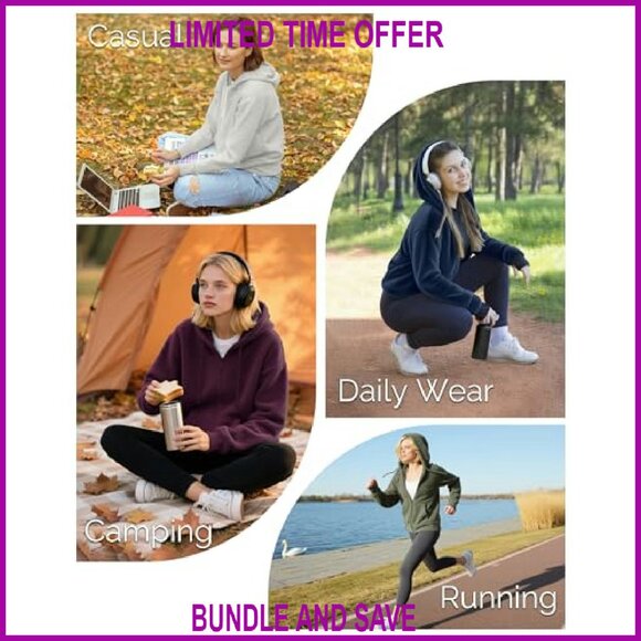 Women's Full Zip Hooded Fleece Jacket with 6 Pockets, Warm Soft Polar Fleece - Picture 3 of 7